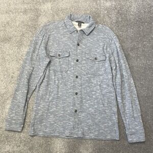 Eddie Bauer Shirt Mens Small Blue White Thick Lined Casual Button Up Pockets